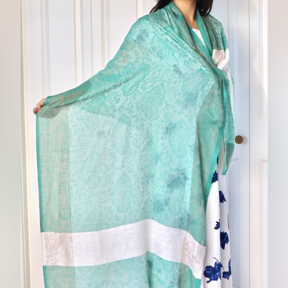 Elegant 30%Silk 70%Cashmere Handmade Luxury Paisley Pashmina Scarf/Shawl/Wrap